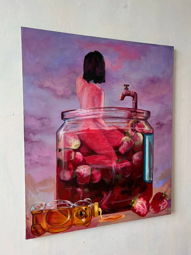 Original Conceptual Erotic Painting by Elina Sanda Zake