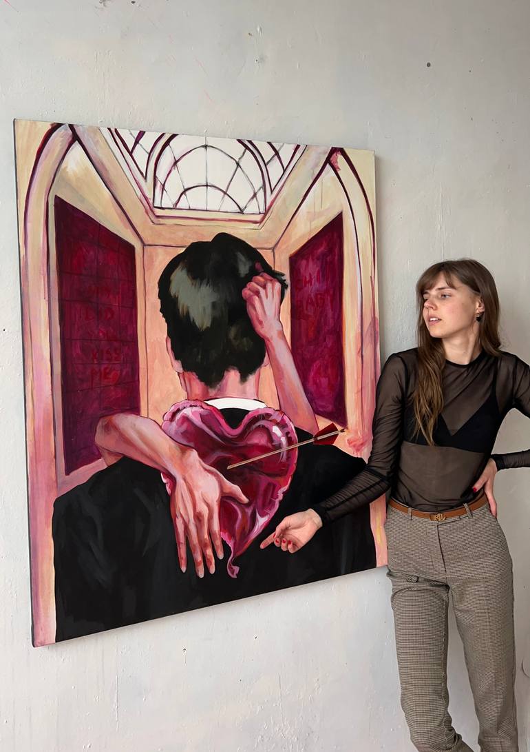 Original Conceptual Erotic Painting by Elina Sanda Zake