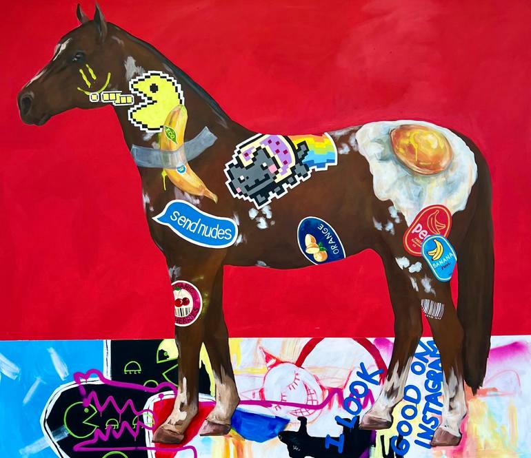 Original Abstract Expressionism Animal Paintings by Elina Sanda Zake