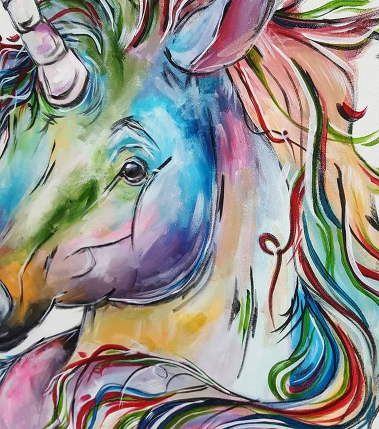 Original Abstract Animal Painting by Elina Sanda Zake