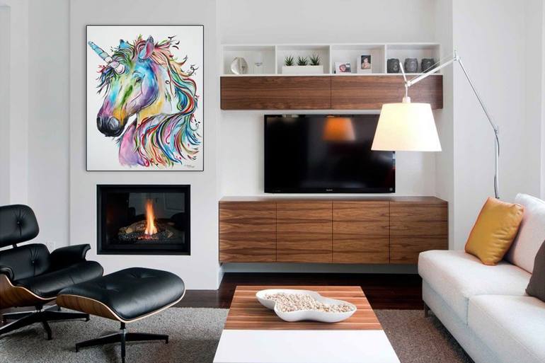 Original Abstract Animal Painting by Elina Sanda Zake