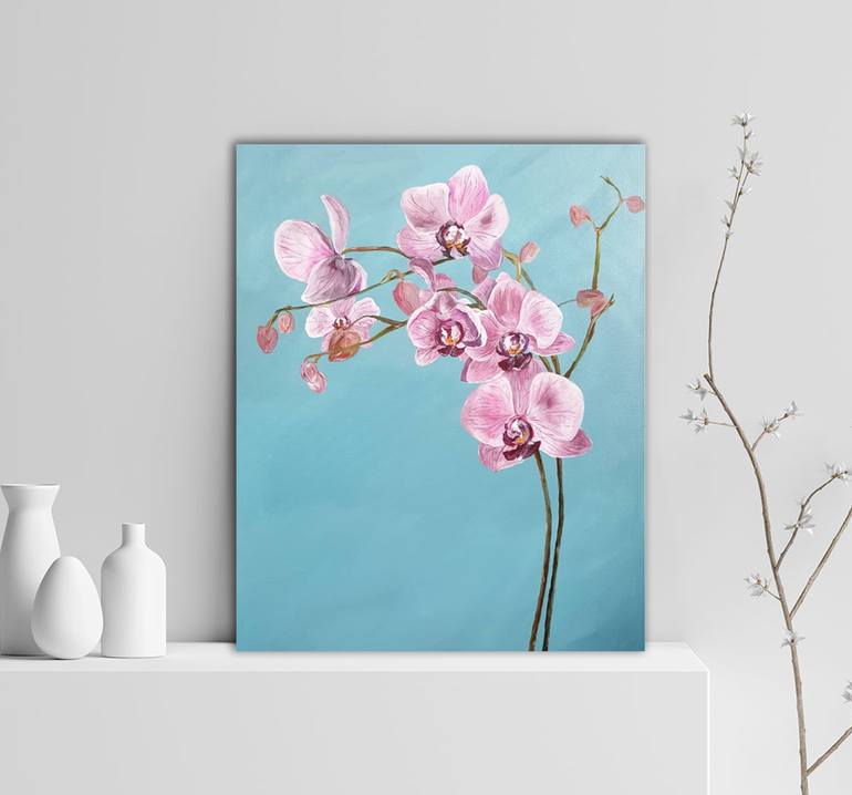 Original Abstract Floral Painting by Elina Sanda Zake