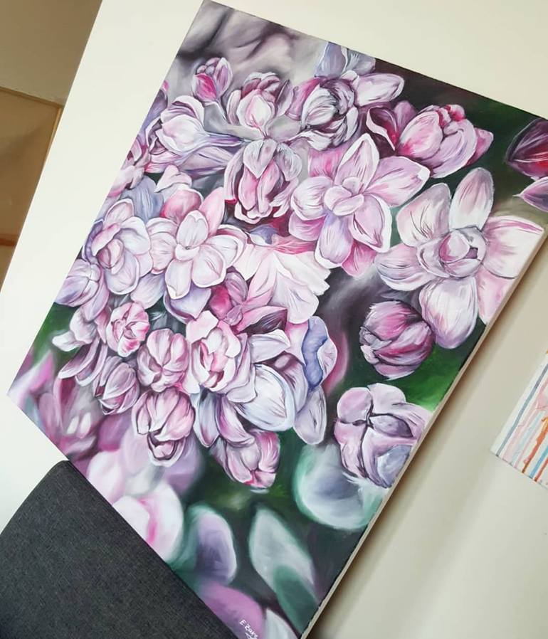 Original Figurative Floral Painting by Elina Sanda Zake