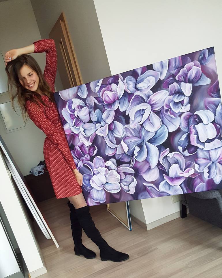 Original Fine Art Floral Painting by Elina Sanda Zake