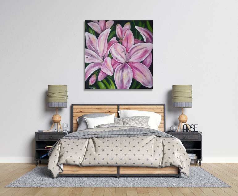 Original Abstract Floral Painting by Elina Sanda Zake