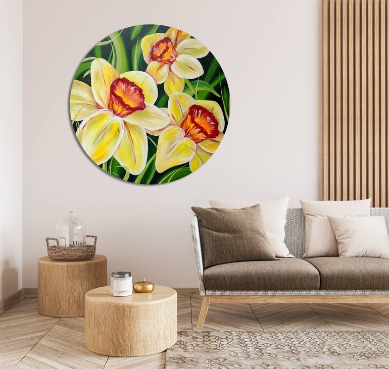 Original Abstract Floral Painting by Elina Sanda Zake