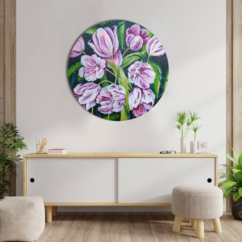 Original Abstract Floral Painting by Elina Sanda Zake