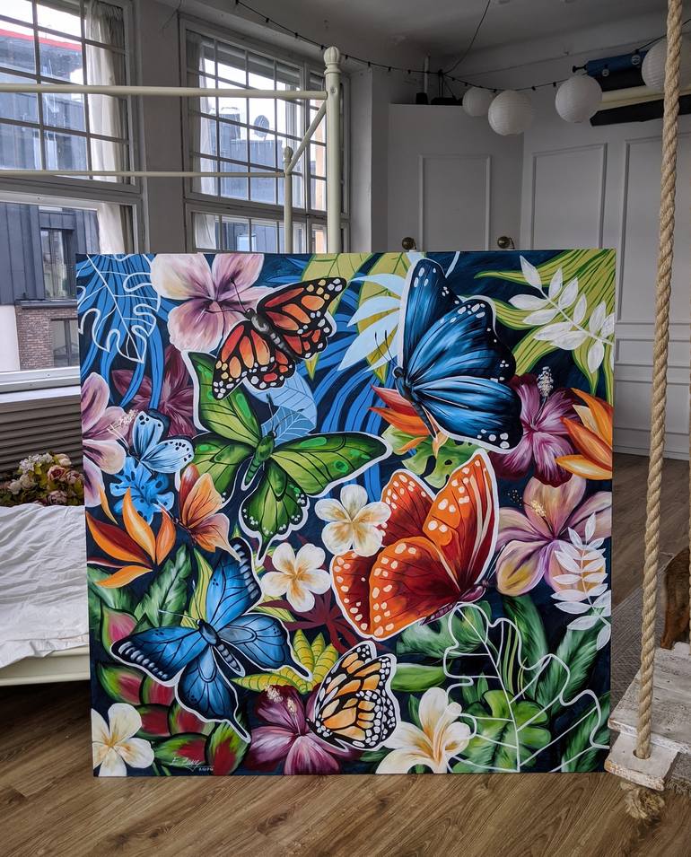 Original Floral Painting by Elina Sanda Zake