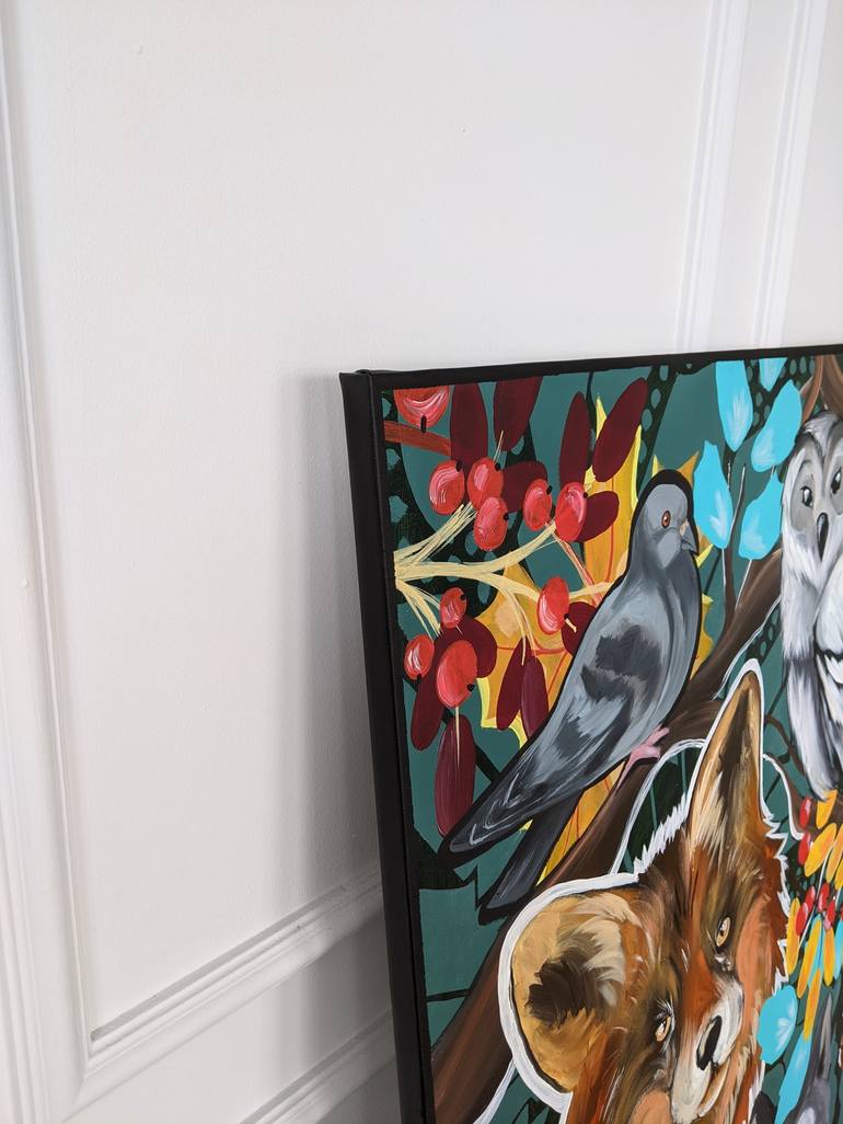 Original Abstract Animal Painting by Elina Sanda Zake