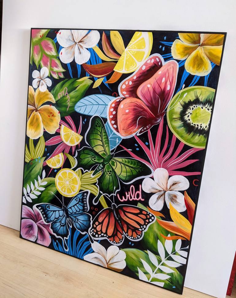 Original Abstract Floral Painting by Elina Sanda Zake