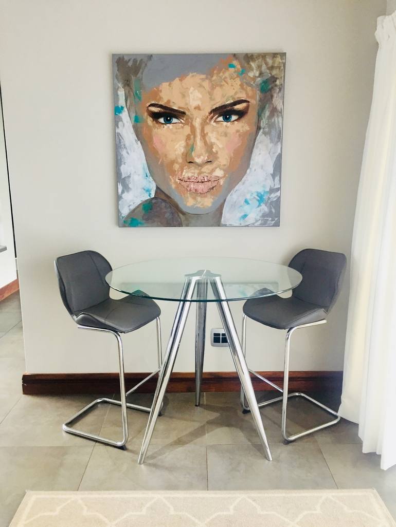 Original Modern Portrait Painting by Janine Lang