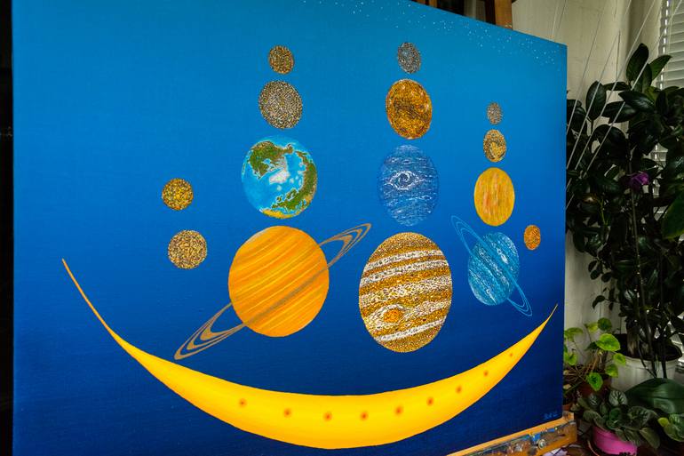 Original Symbolism Yacht Painting by Slava Shakhov