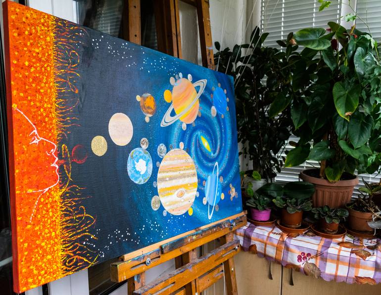 Original Abstract Outer Space Painting by Slava Shakhov