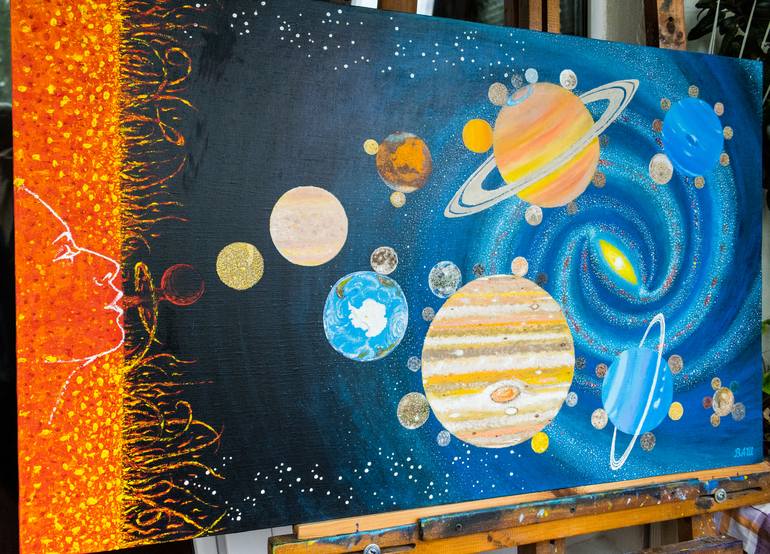 Original Abstract Outer Space Painting by Slava Shakhov