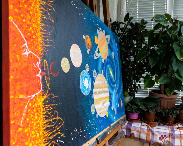 Original Abstract Outer Space Painting by Slava Shakhov