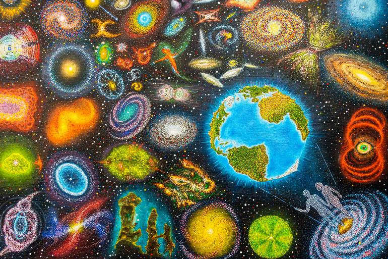 Original Symbolism Outer Space Painting by Slava Shakhov