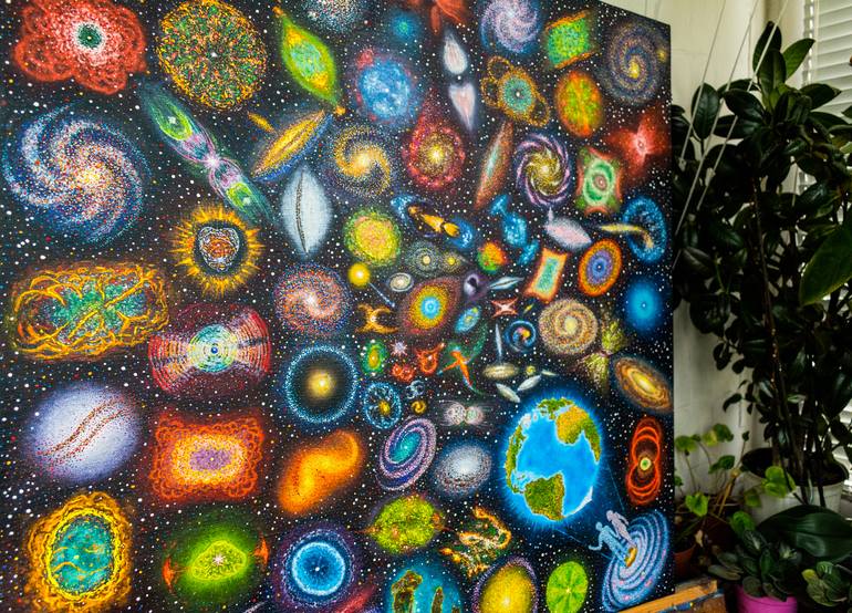Original Symbolism Outer Space Painting by Slava Shakhov