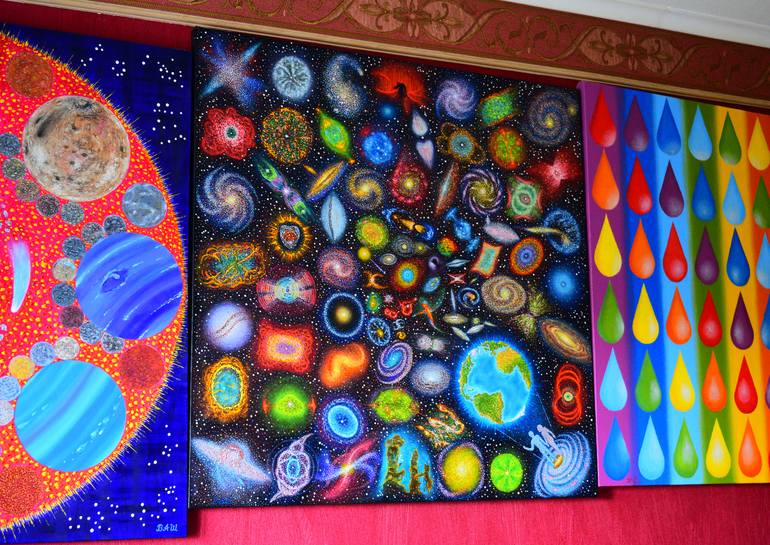 Original Symbolism Outer Space Painting by Slava Shakhov