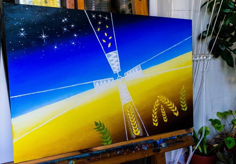 Original Abstract Time Painting by Slava Shakhov