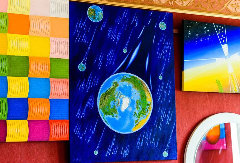 Original Abstract Outer Space Painting by Slava Shakhov