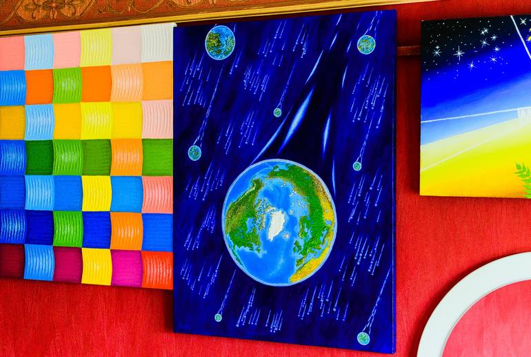 Original Abstract Outer Space Painting by Slava Shakhov