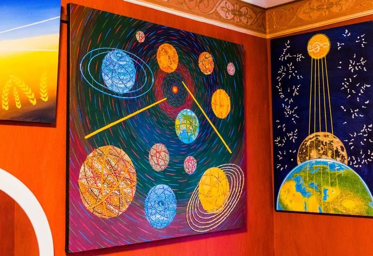 Original Abstract Outer Space Painting by Slava Shakhov