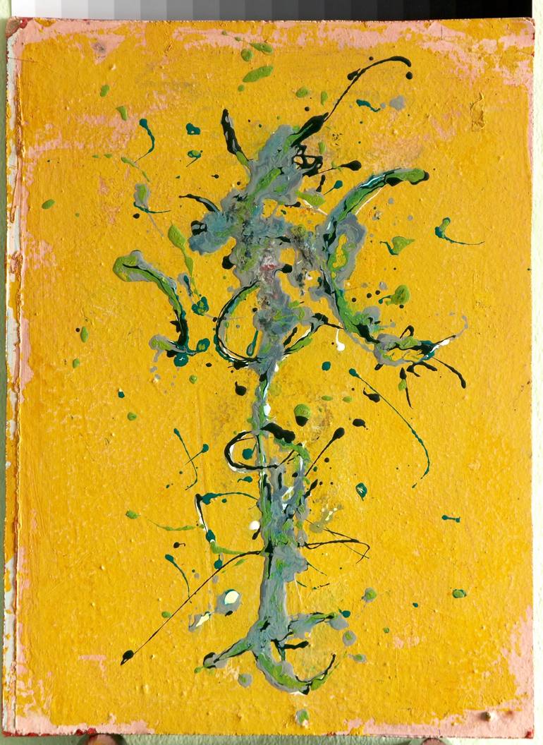 Original Abstract Expressionism Calligraphy Painting by Dian Ivanov Jechev