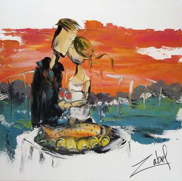 Original Expressionism Food & Drink Paintings by Zabel Artist
