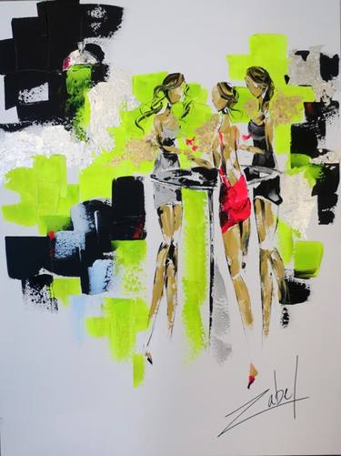 Original Abstract Expressionism Women Paintings by Zabel Artist