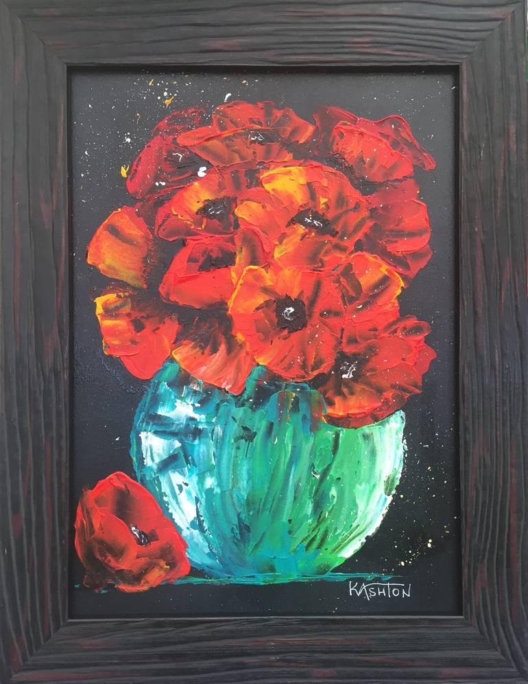 Original impasto Floral Painting by Kay Ashton