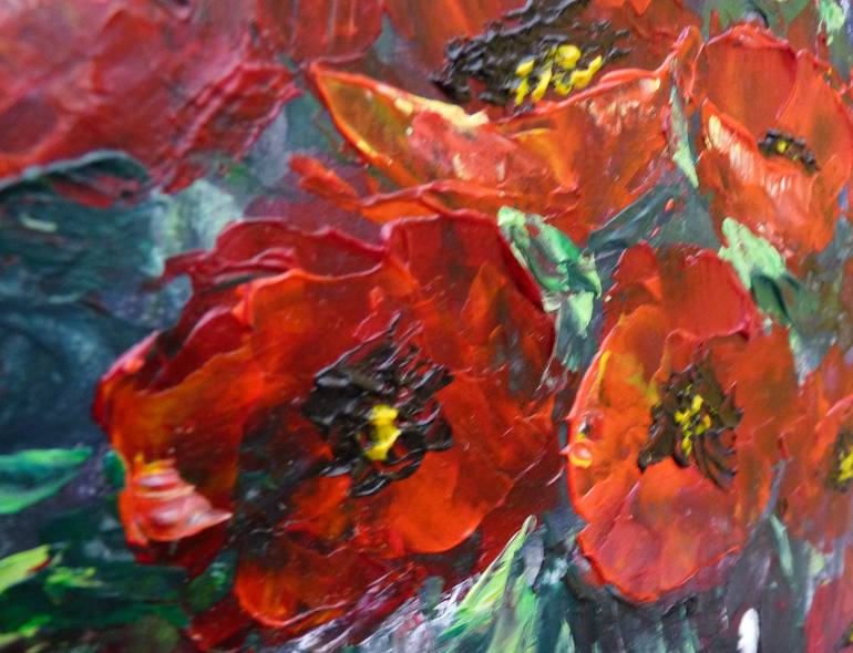 Original Abstract Floral Painting by Kay Ashton