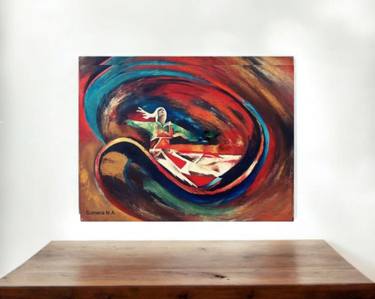 Original Folk Abstract Painting by Sumera Nadir