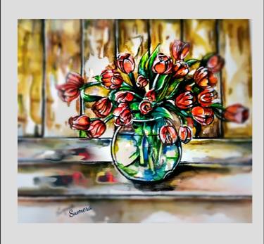 A vase of Flower in watercolor! thumb