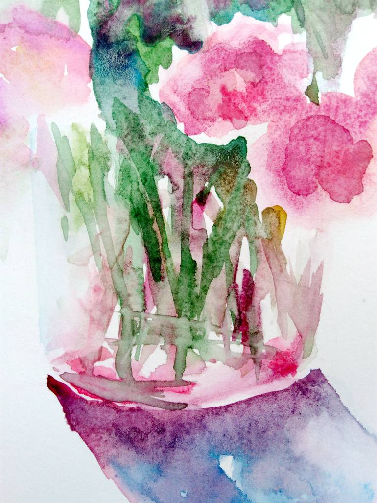 Original Abstract Floral Painting by Oksana Moroziuk