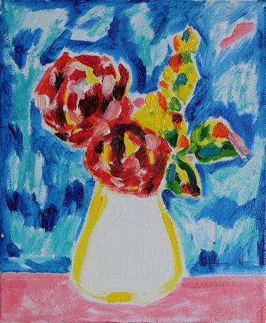 Red Flowers in Vase thumb