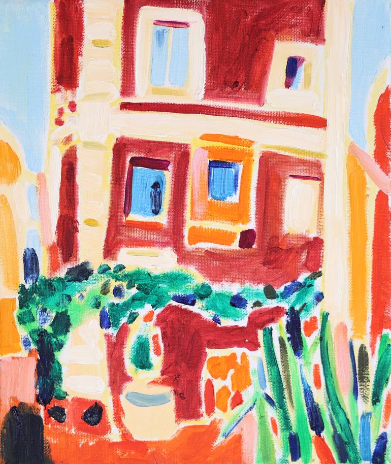Original Architecture Painting by Tamara Jare | Fauvism Art on Canvas | Streets of Rome no. II