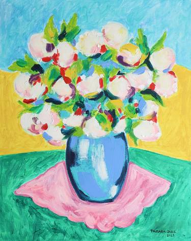 Print of Fine Art Floral Paintings by Tamara Jare