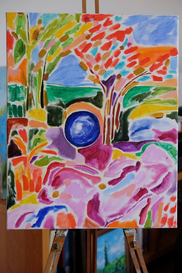 Original Abstract Garden Painting by Tamara Jare