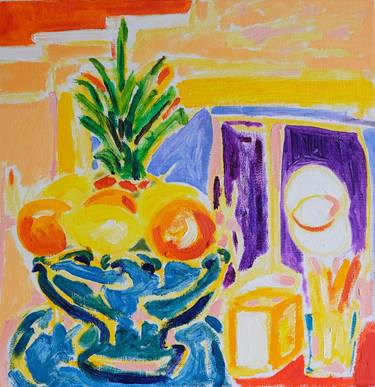 Fruit Bowl With Pineapple, Lemons and Oranges thumb