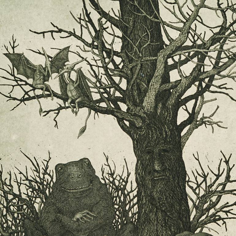 Original Conceptual Fantasy Printmaking by Valery Slauk