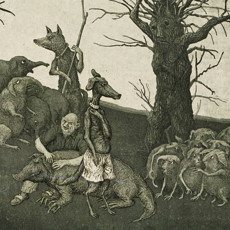 Original Conceptual Fantasy Printmaking by Valery Slauk