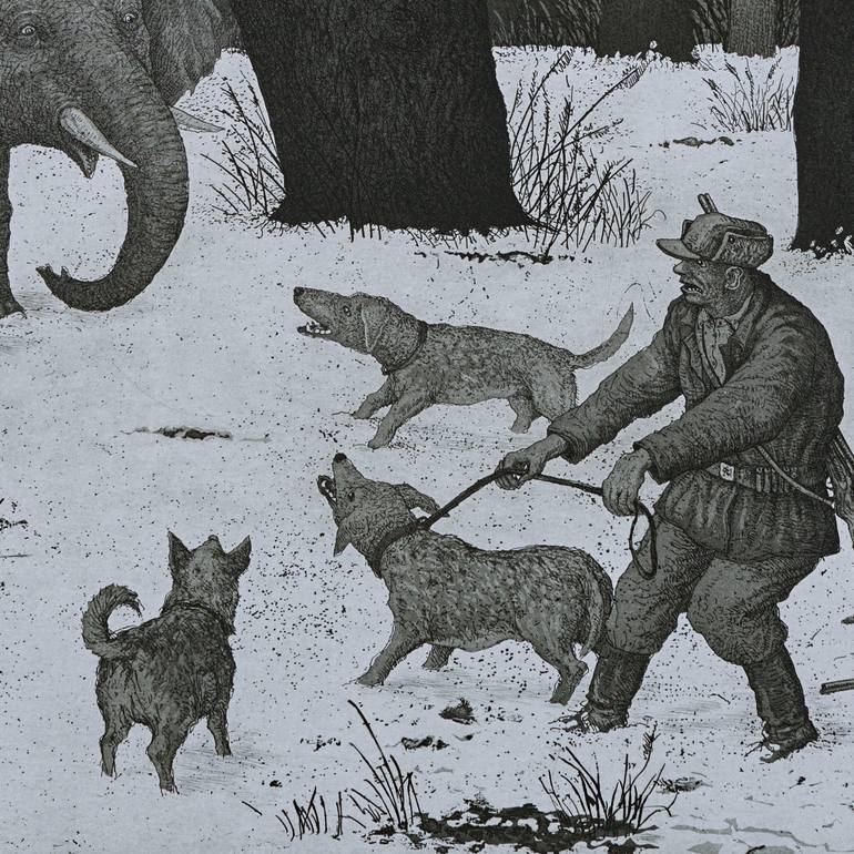 Original Figurative Fantasy Printmaking by Valery Slauk