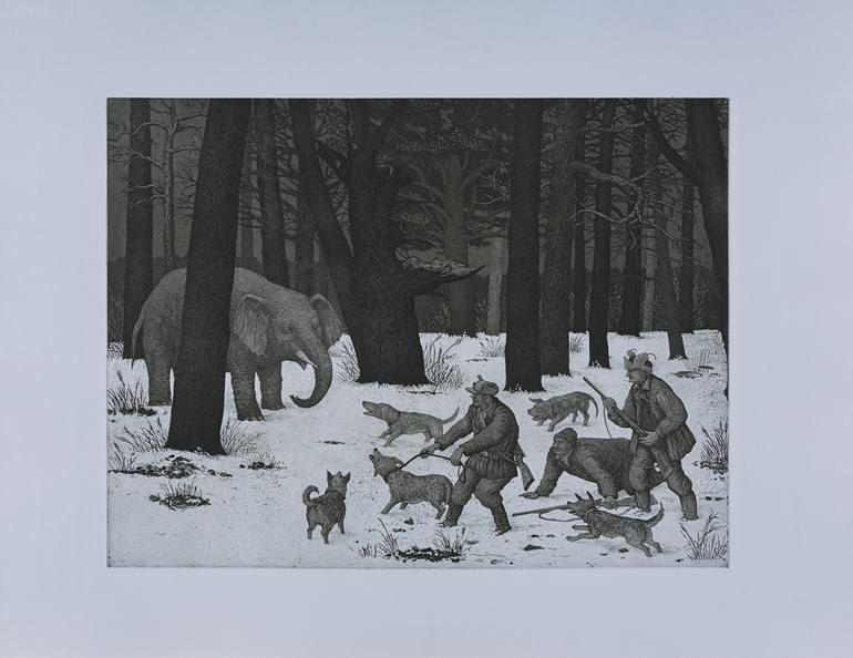 Original Figurative Fantasy Printmaking by Valery Slauk