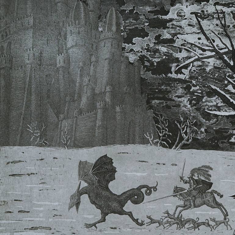 Original Conceptual Fantasy Printmaking by Valery Slauk
