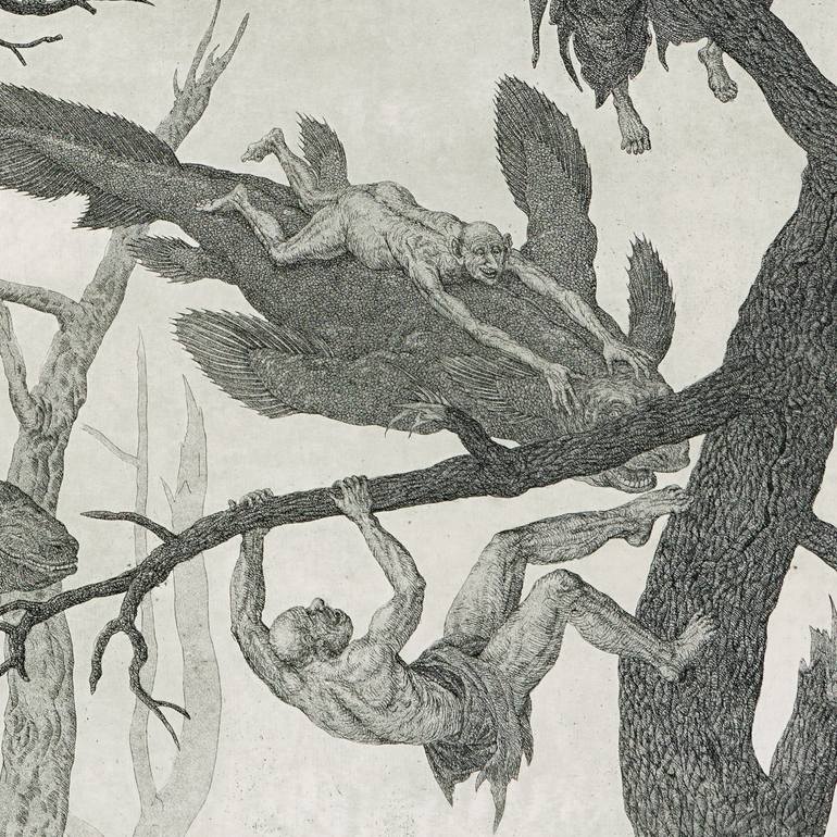 Original Figurative Fantasy Printmaking by Valery Slauk