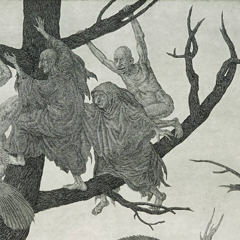 Original Figurative Fantasy Printmaking by Valery Slauk