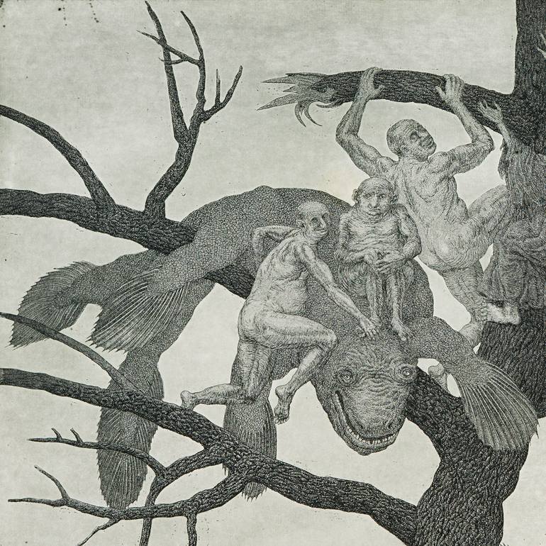 Original Figurative Fantasy Printmaking by Valery Slauk