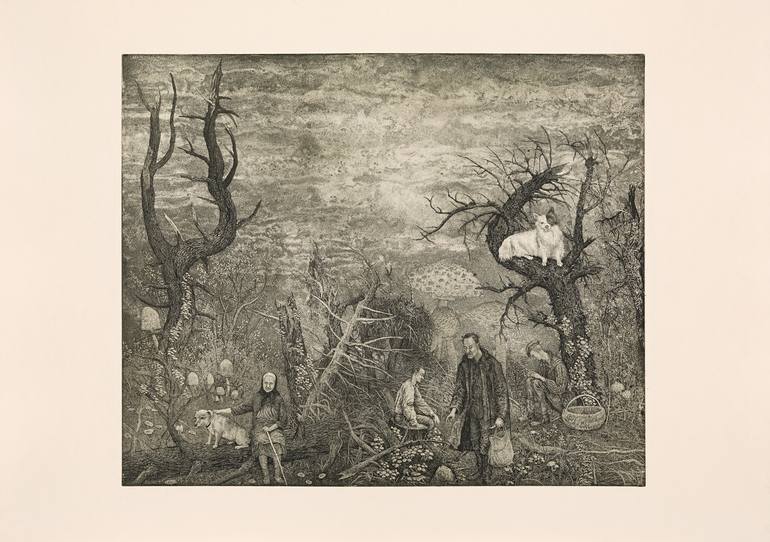 Original Figurative Fantasy Printmaking by Valery Slauk