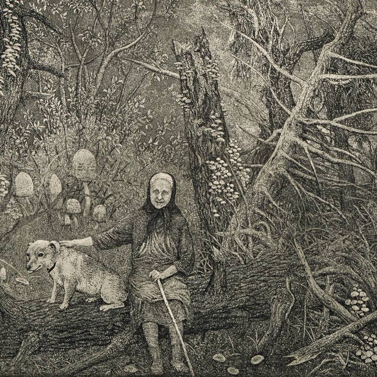 Original Figurative Fantasy Printmaking by Valery Slauk