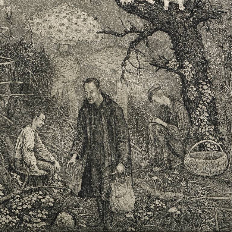 Original Figurative Fantasy Printmaking by Valery Slauk